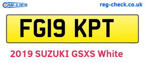 FG19KPT are the vehicle registration plates.