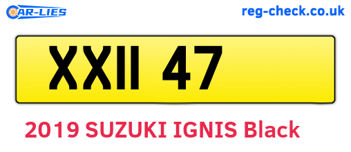XXI147 are the vehicle registration plates.