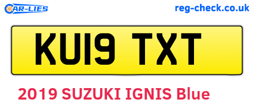 KU19TXT are the vehicle registration plates.