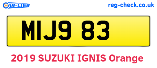 MIJ983 are the vehicle registration plates.