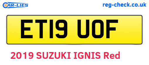 ET19UOF are the vehicle registration plates.