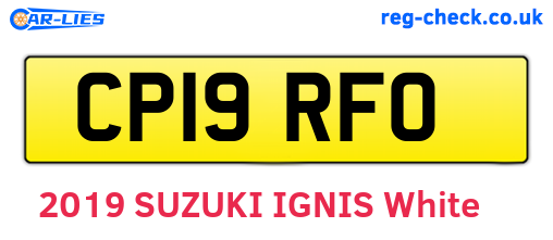 CP19RFO are the vehicle registration plates.