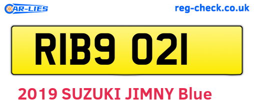 RIB9021 are the vehicle registration plates.