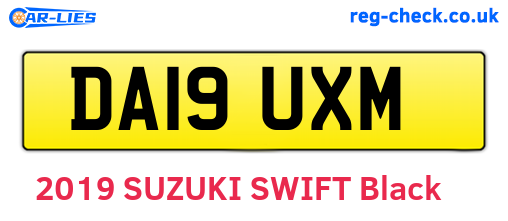 DA19UXM are the vehicle registration plates.