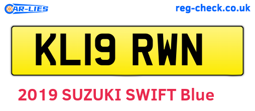 KL19RWN are the vehicle registration plates.