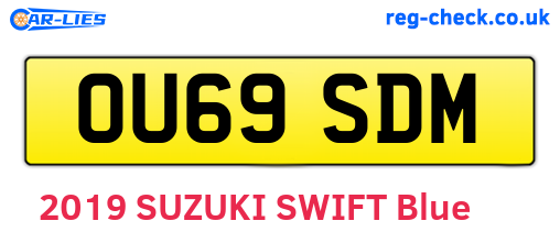 OU69SDM are the vehicle registration plates.
