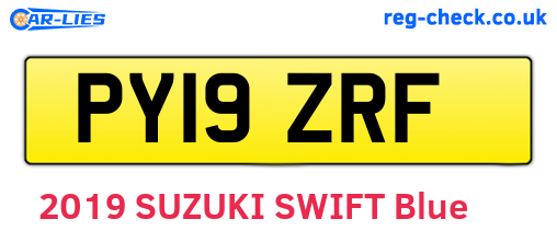 PY19ZRF are the vehicle registration plates.