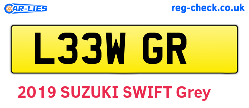 L33WGR are the vehicle registration plates.