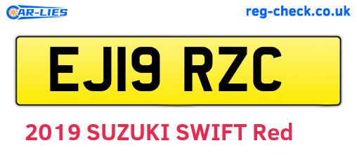 EJ19RZC are the vehicle registration plates.