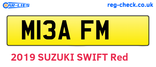 M13AFM are the vehicle registration plates.