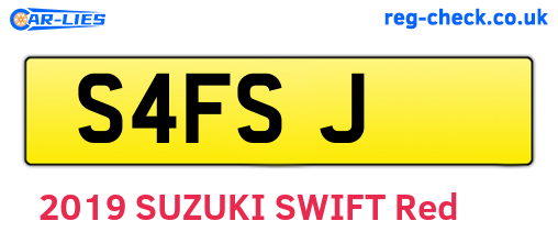 S4FSJ are the vehicle registration plates.