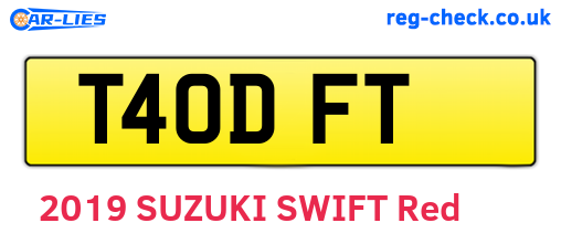 T40DFT are the vehicle registration plates.