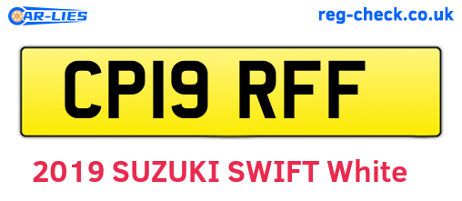 CP19RFF are the vehicle registration plates.