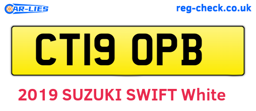 CT19OPB are the vehicle registration plates.