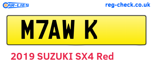 M7AWK are the vehicle registration plates.