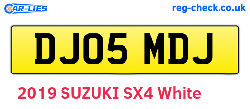 DJ05MDJ are the vehicle registration plates.