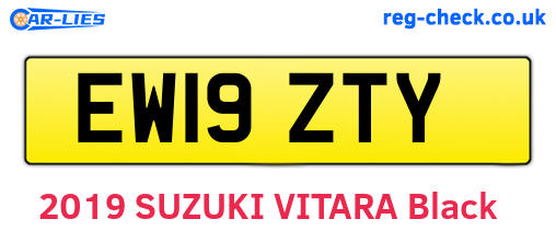EW19ZTY are the vehicle registration plates.