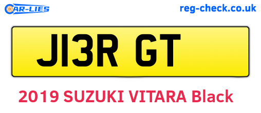J13RGT are the vehicle registration plates.