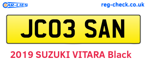 JC03SAN are the vehicle registration plates.