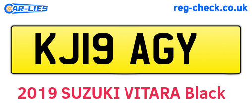 KJ19AGY are the vehicle registration plates.