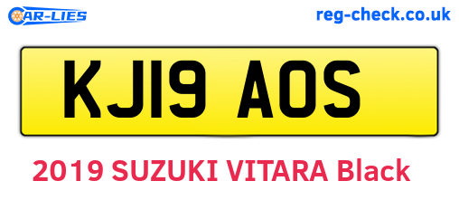 KJ19AOS are the vehicle registration plates.