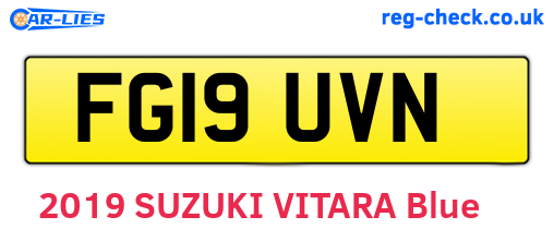 FG19UVN are the vehicle registration plates.