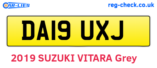 DA19UXJ are the vehicle registration plates.