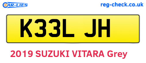 K33LJH are the vehicle registration plates.