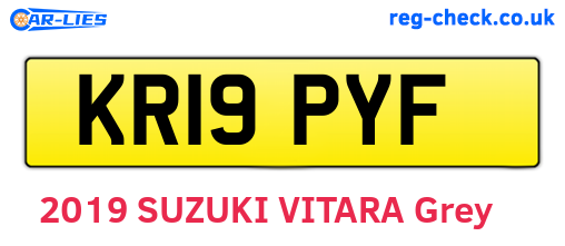 KR19PYF are the vehicle registration plates.
