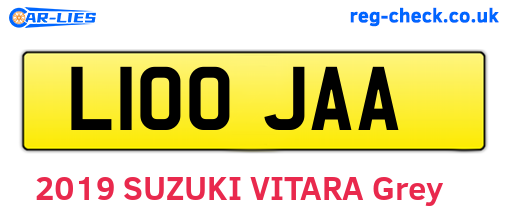 L100JAA are the vehicle registration plates.