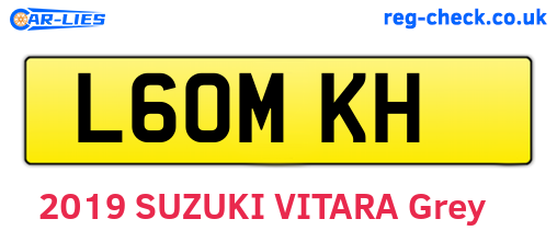 L60MKH are the vehicle registration plates.