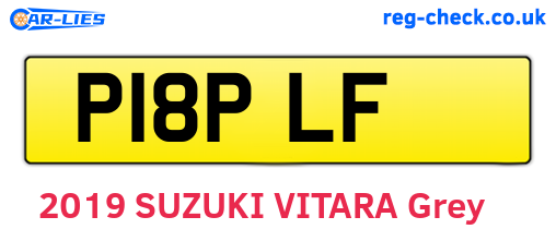 P18PLF are the vehicle registration plates.