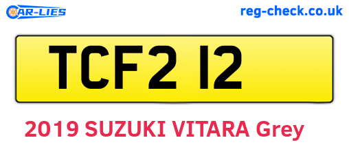 TCF212 are the vehicle registration plates.