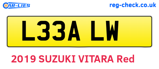 L33ALW are the vehicle registration plates.