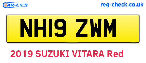 NH19ZWM are the vehicle registration plates.
