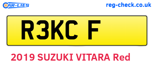 R3KCF are the vehicle registration plates.
