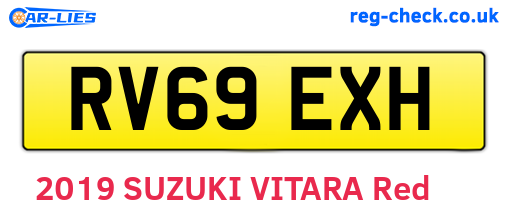 RV69EXH are the vehicle registration plates.