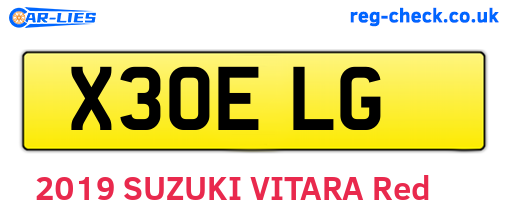 X30ELG are the vehicle registration plates.