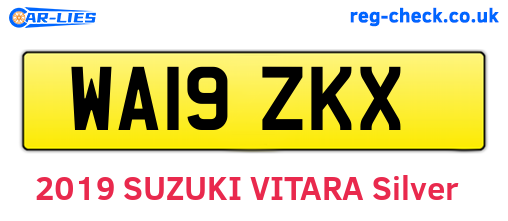 WA19ZKX are the vehicle registration plates.