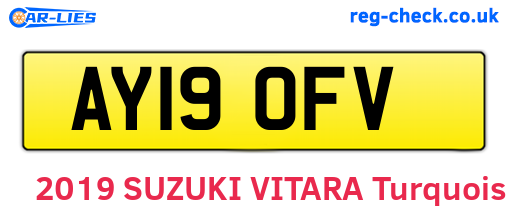 AY19OFV are the vehicle registration plates.