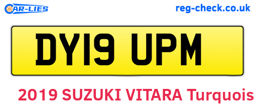 DY19UPM are the vehicle registration plates.