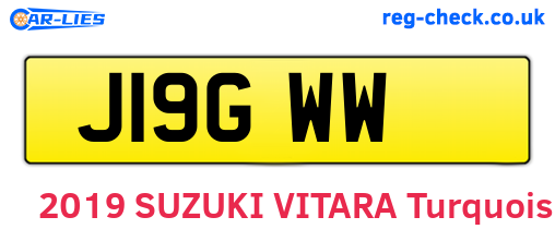 J19GWW are the vehicle registration plates.