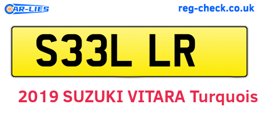 S33LLR are the vehicle registration plates.