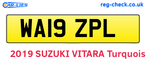 WA19ZPL are the vehicle registration plates.