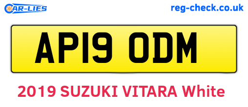 AP19ODM are the vehicle registration plates.