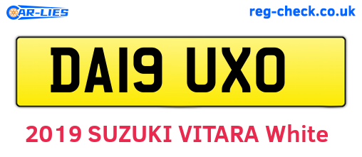 DA19UXO are the vehicle registration plates.