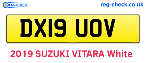 DX19UOV are the vehicle registration plates.