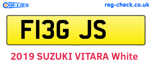 F13GJS are the vehicle registration plates.