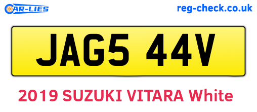 JAG544V are the vehicle registration plates.