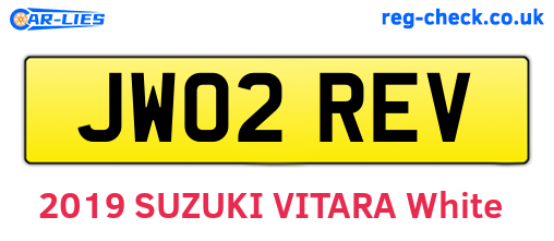 JW02REV are the vehicle registration plates.